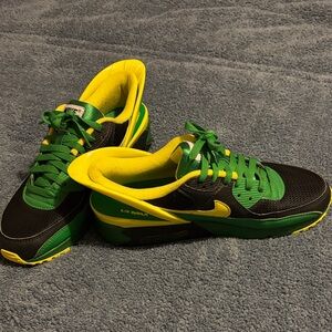 Nike Air Max Black, Green, and Yellow Sneakers